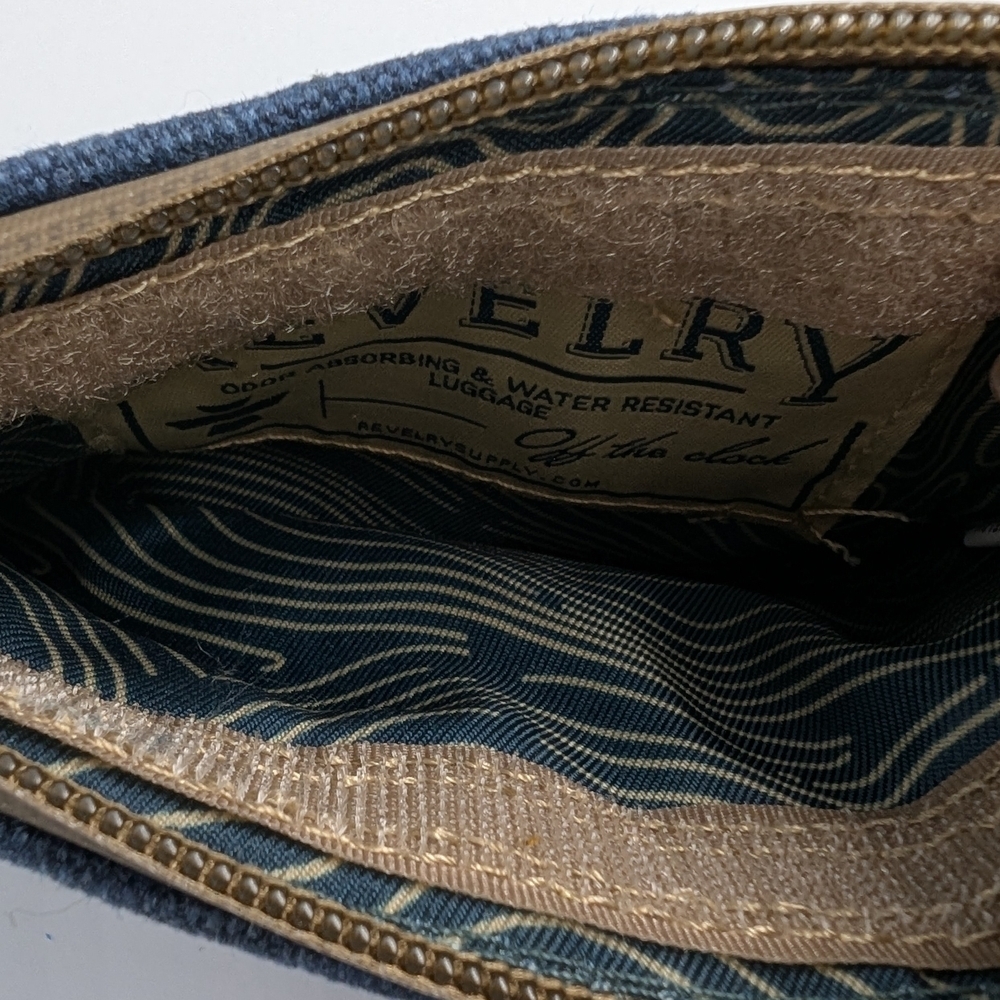 Revelry Navy Canvas Wallet with Tan Details Smell Proof High Quality - Picture 2 of 4